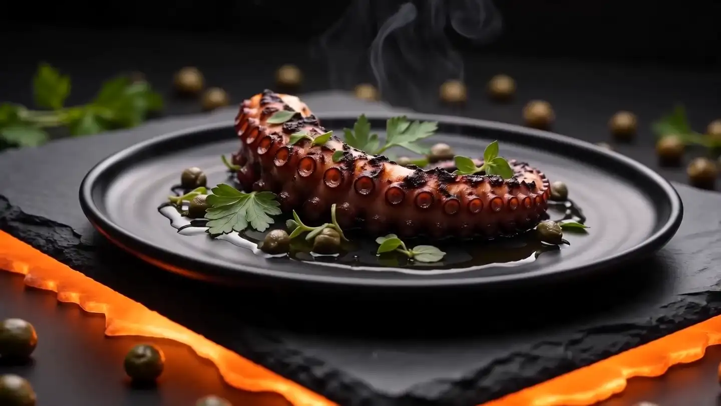 Ahtapot Izgara imza tabak — Meze No:9 (temsili)